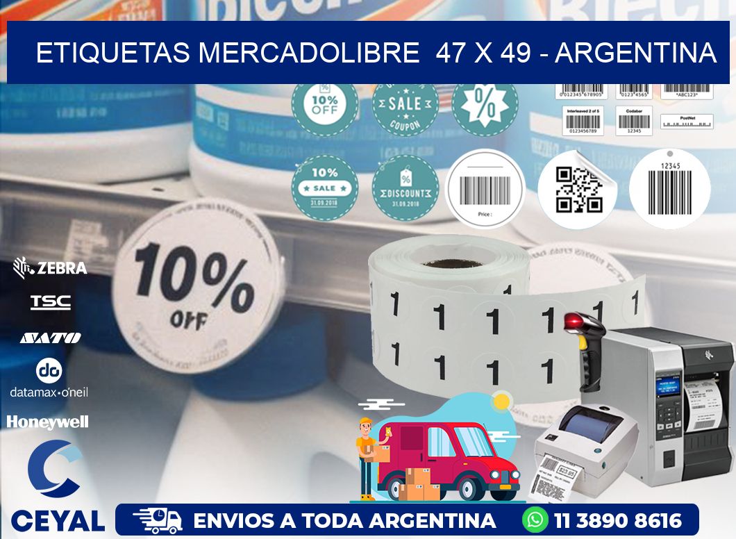 ETIQUETAS MERCADOLIBRE  47 x 49 - ARGENTINA