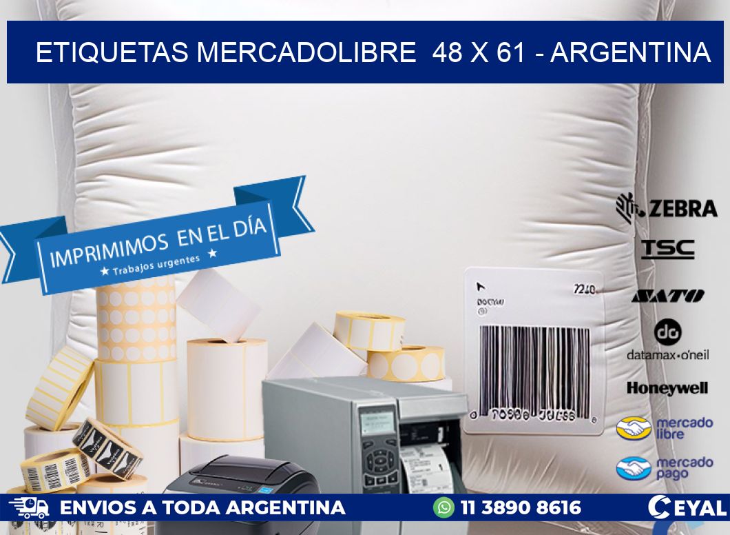 ETIQUETAS MERCADOLIBRE  48 x 61 - ARGENTINA