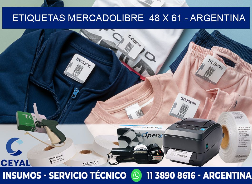 ETIQUETAS MERCADOLIBRE  48 x 61 - ARGENTINA