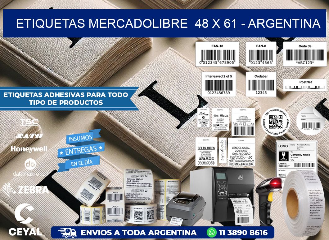 ETIQUETAS MERCADOLIBRE  48 x 61 – ARGENTINA