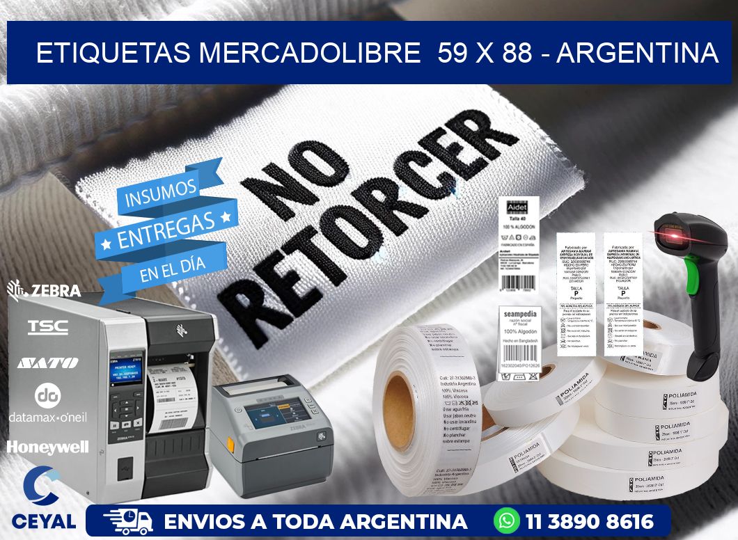 ETIQUETAS MERCADOLIBRE  59 x 88 - ARGENTINA