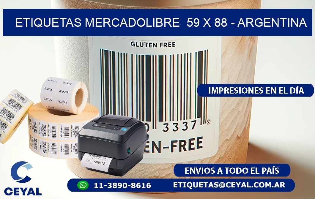 ETIQUETAS MERCADOLIBRE  59 x 88 - ARGENTINA