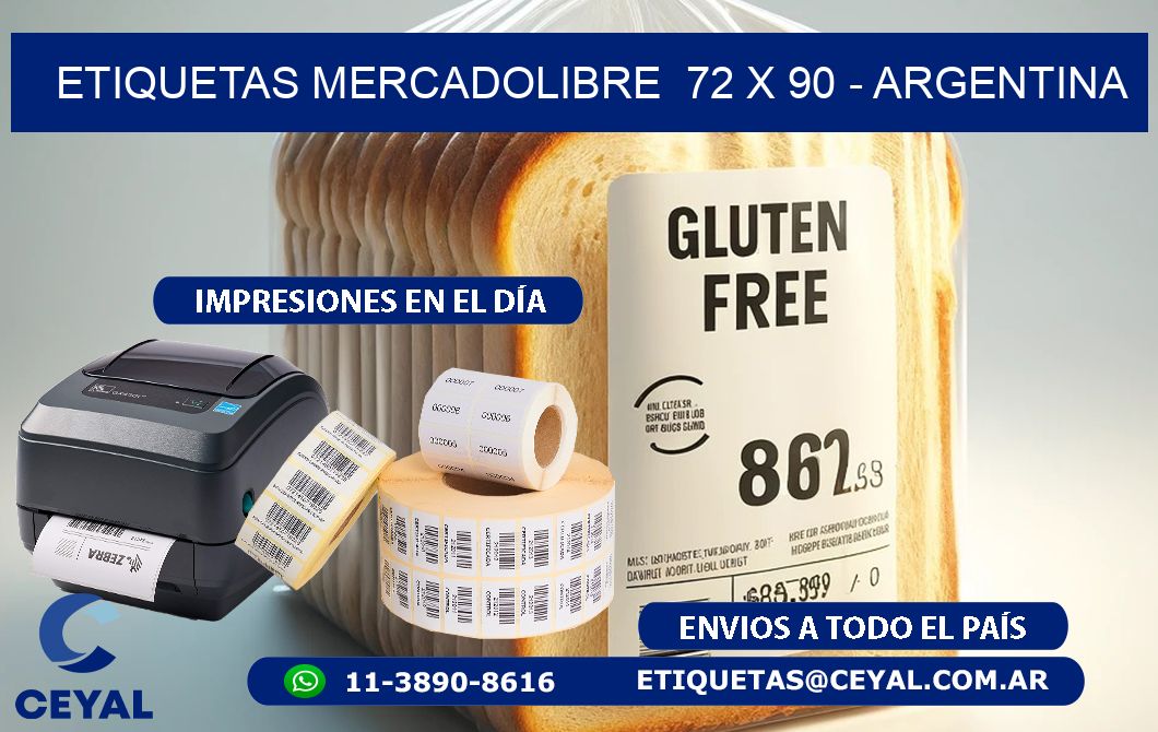 ETIQUETAS MERCADOLIBRE  72 x 90 - ARGENTINA