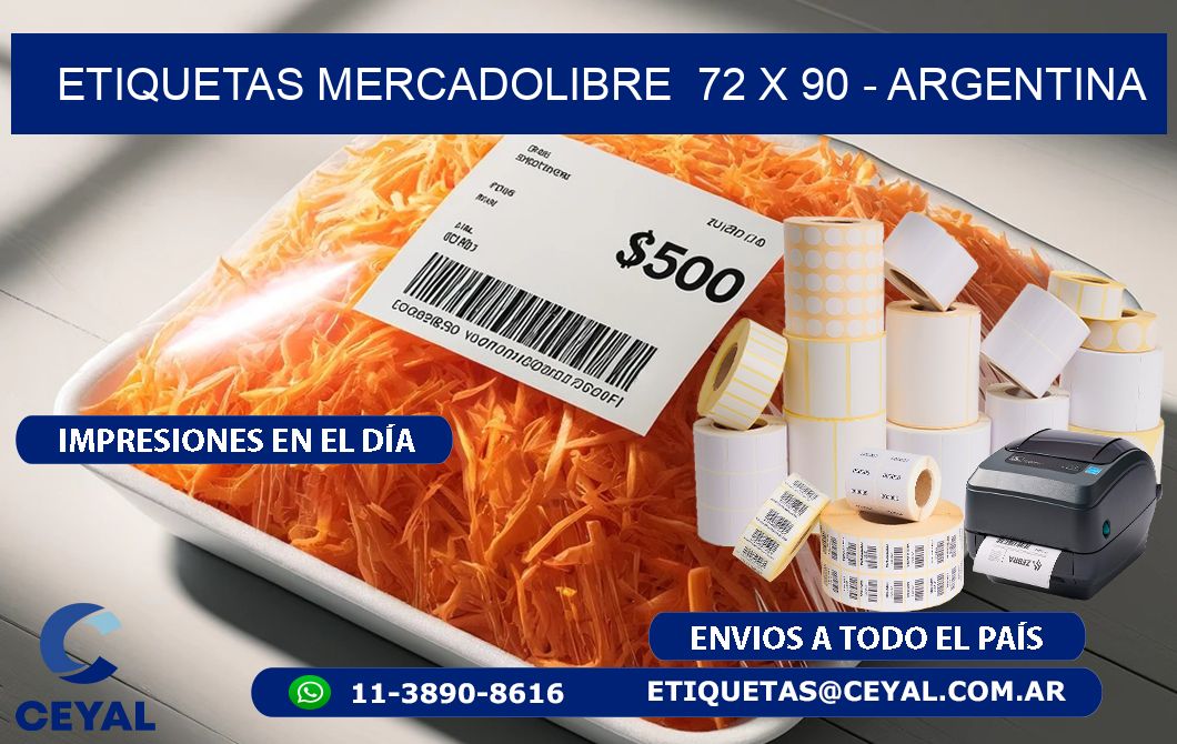 ETIQUETAS MERCADOLIBRE  72 x 90 - ARGENTINA