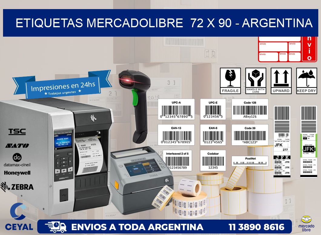 ETIQUETAS MERCADOLIBRE  72 x 90 – ARGENTINA