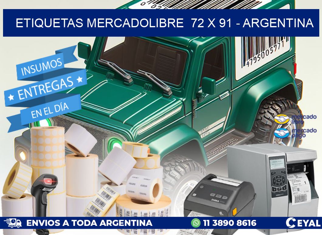 ETIQUETAS MERCADOLIBRE  72 x 91 - ARGENTINA