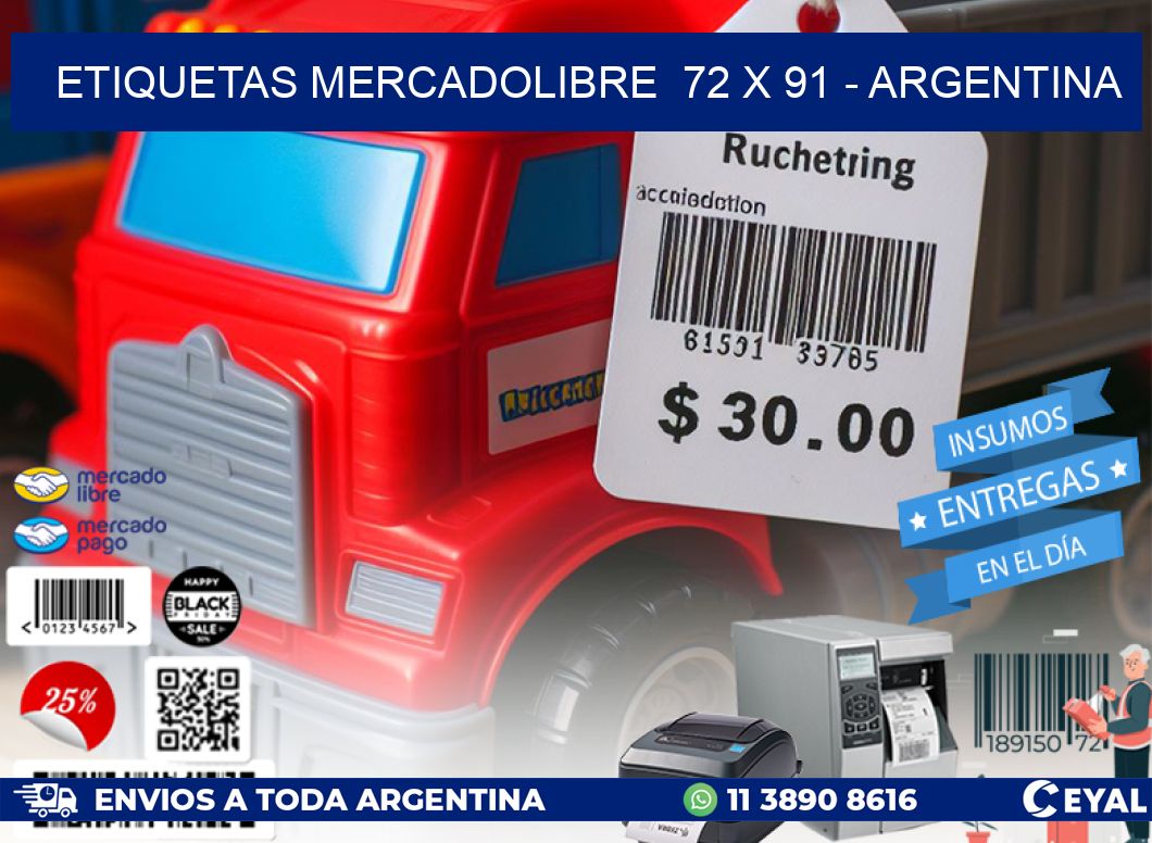 ETIQUETAS MERCADOLIBRE  72 x 91 - ARGENTINA