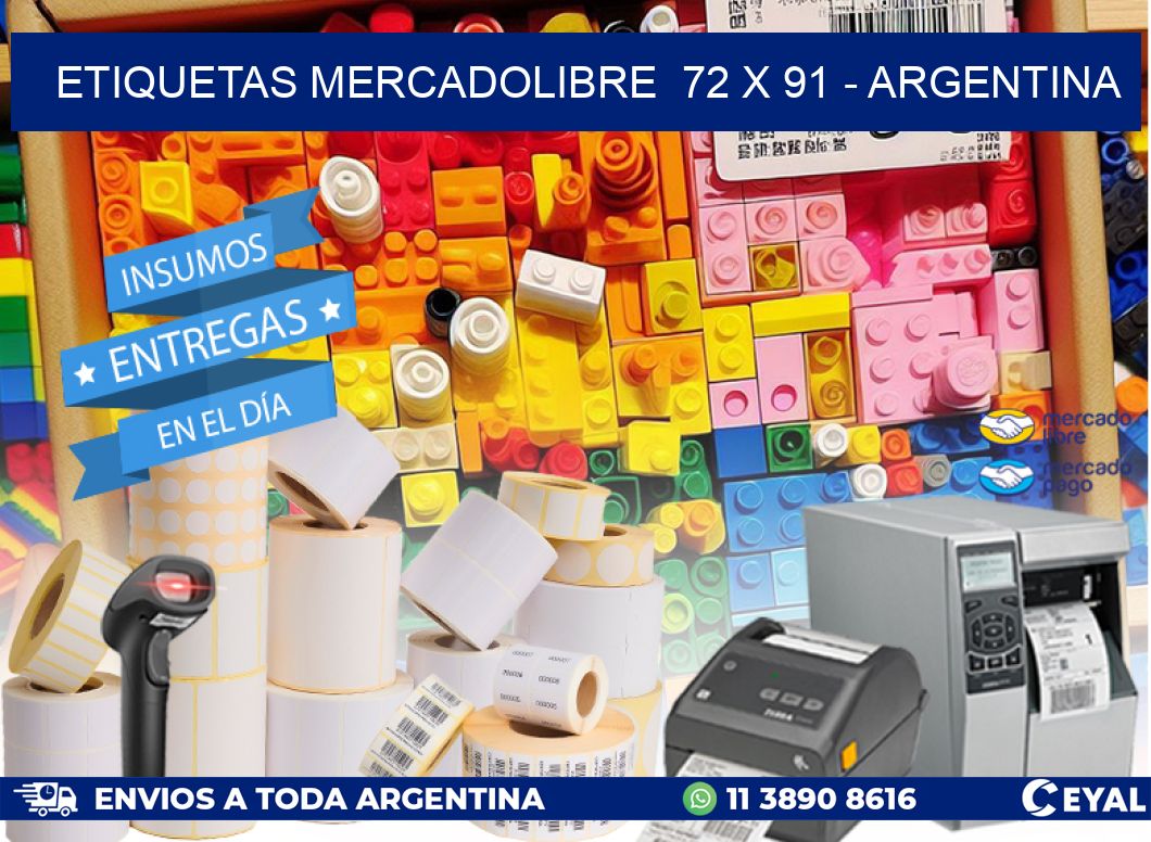 ETIQUETAS MERCADOLIBRE  72 x 91 - ARGENTINA