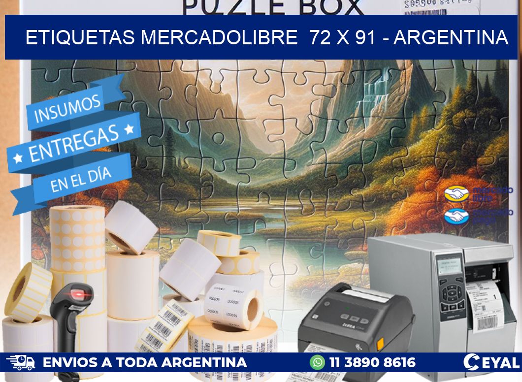 ETIQUETAS MERCADOLIBRE  72 x 91 - ARGENTINA