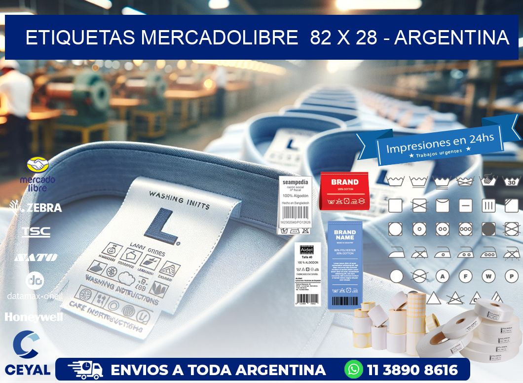 ETIQUETAS MERCADOLIBRE  82 x 28 - ARGENTINA