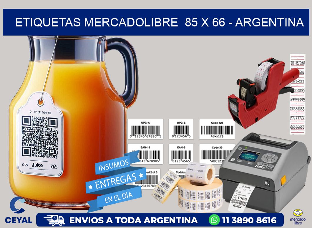 ETIQUETAS MERCADOLIBRE  85 x 66 – ARGENTINA