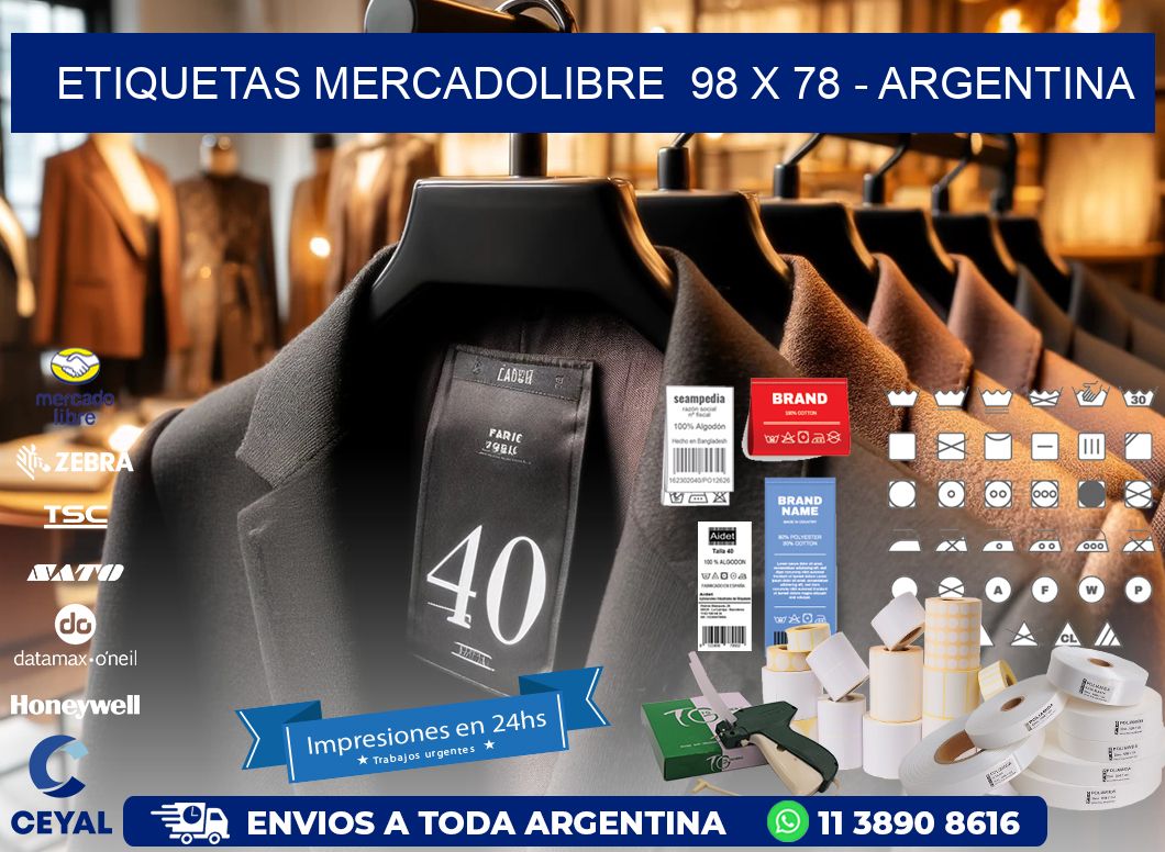 ETIQUETAS MERCADOLIBRE  98 x 78 - ARGENTINA