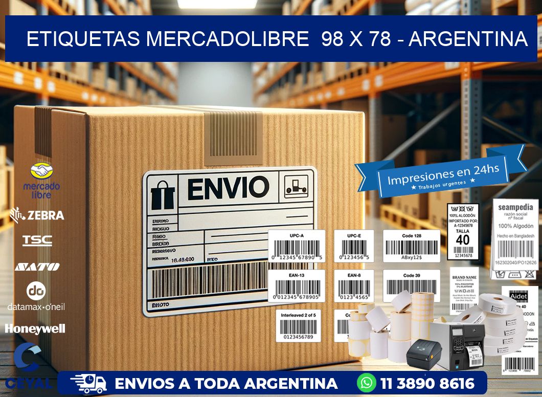 ETIQUETAS MERCADOLIBRE  98 x 78 – ARGENTINA