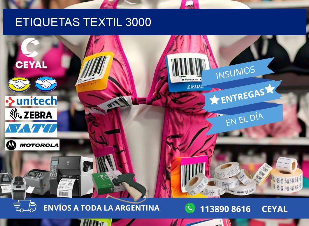 ETIQUETAS TEXTIL 3000