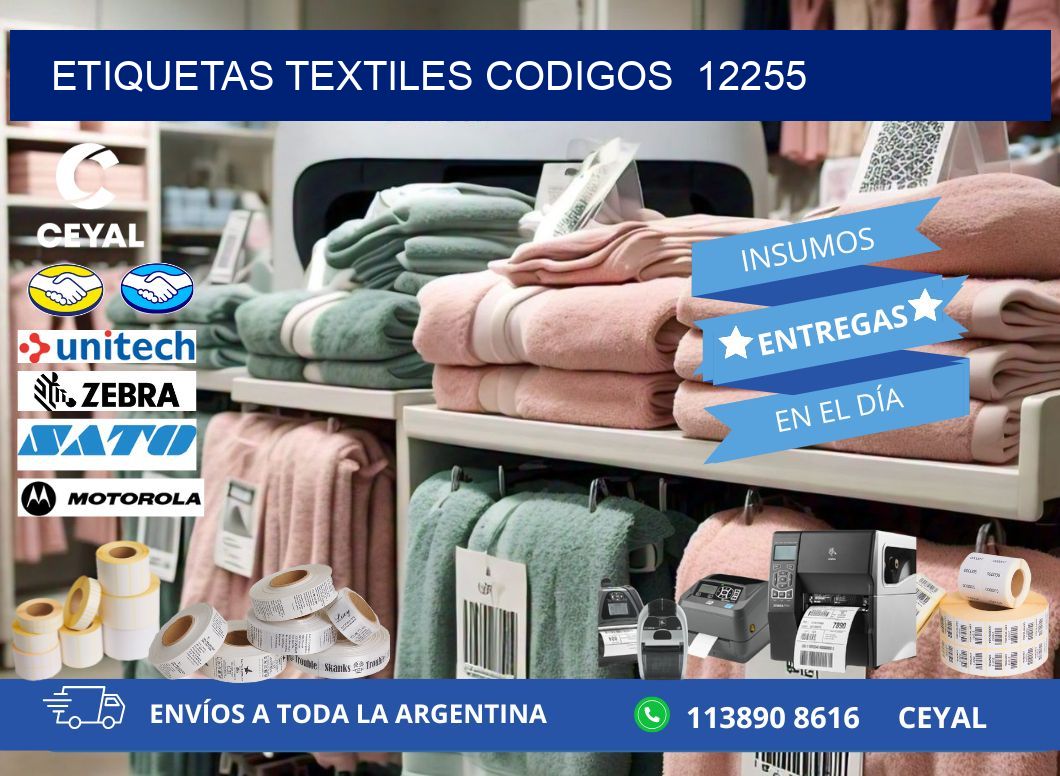 ETIQUETAS TEXTILES CODIGOS  12255