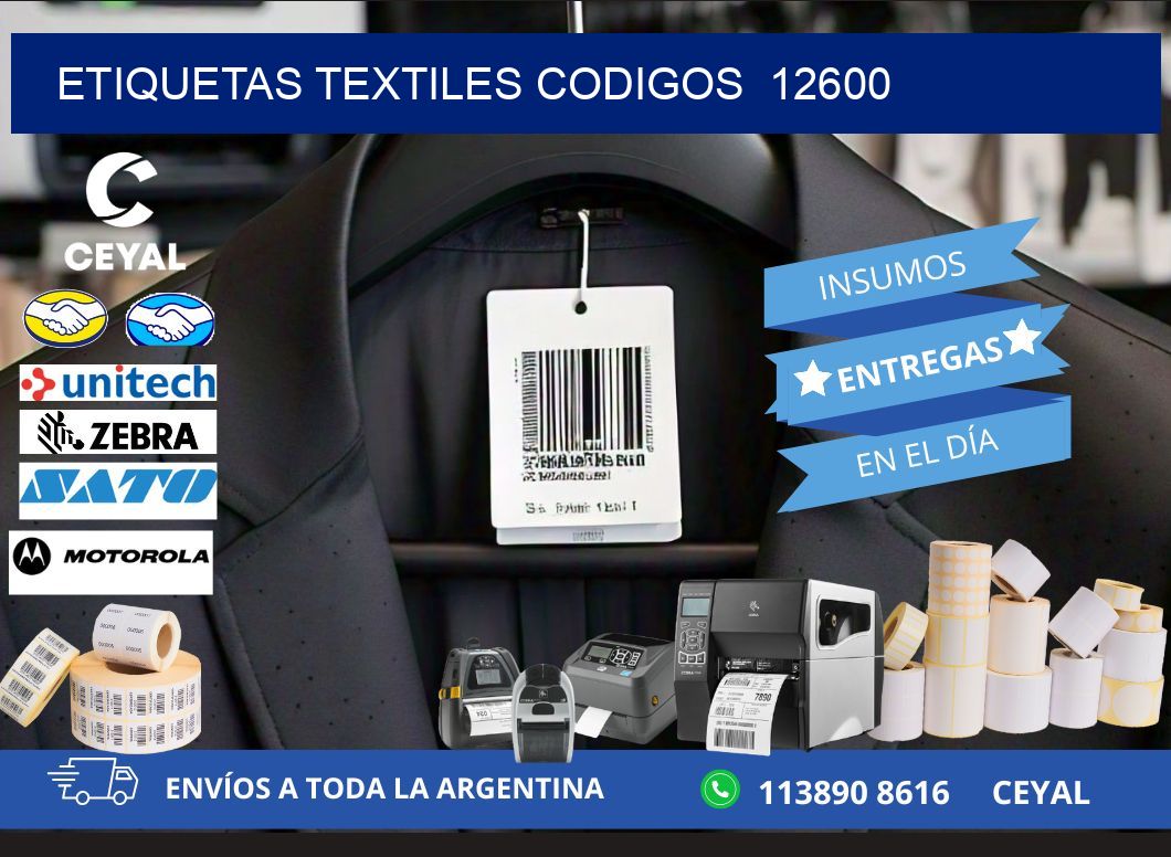 ETIQUETAS TEXTILES CODIGOS  12600