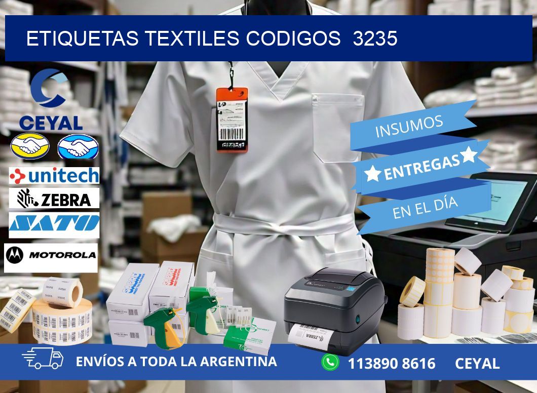 ETIQUETAS TEXTILES CODIGOS  3235