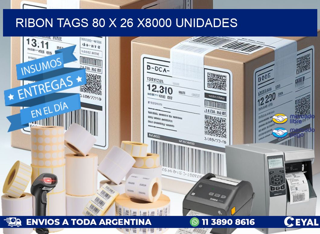 RIBON TAGS 80 x 26 X8000 UNIDADES