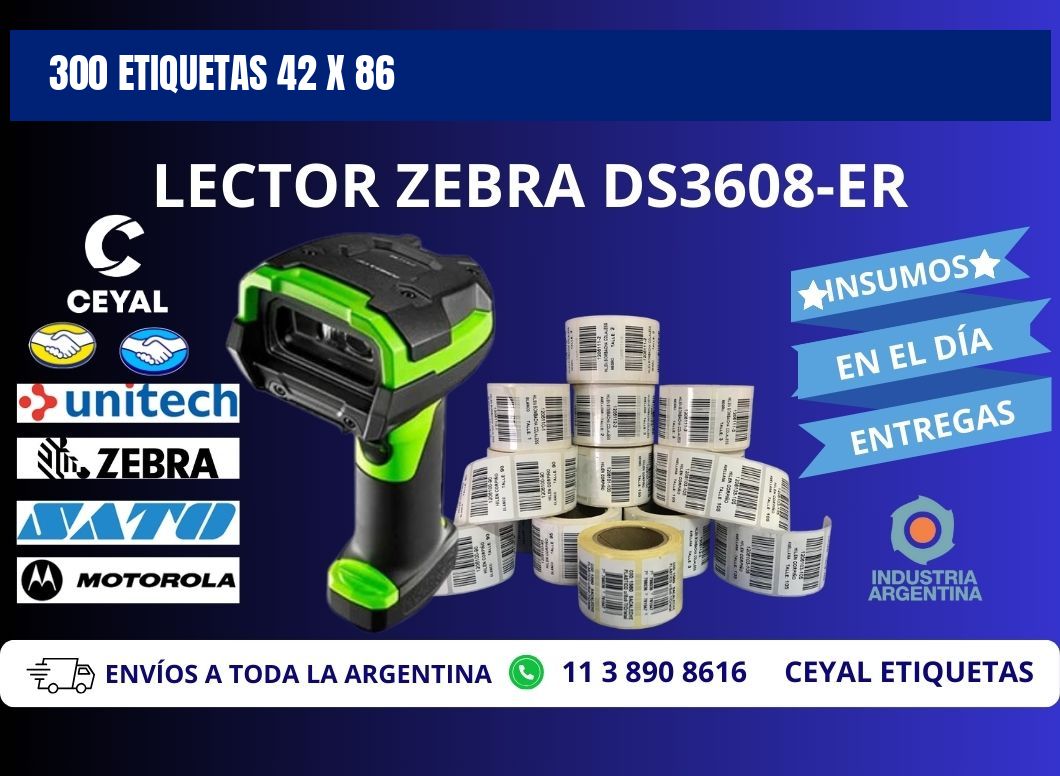 300 ETIQUETAS 42 x 86