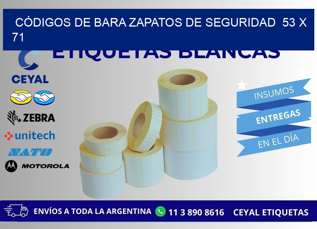 CÓDIGOS DE BARA ZAPATOS DE SEGURIDAD  53 x 71