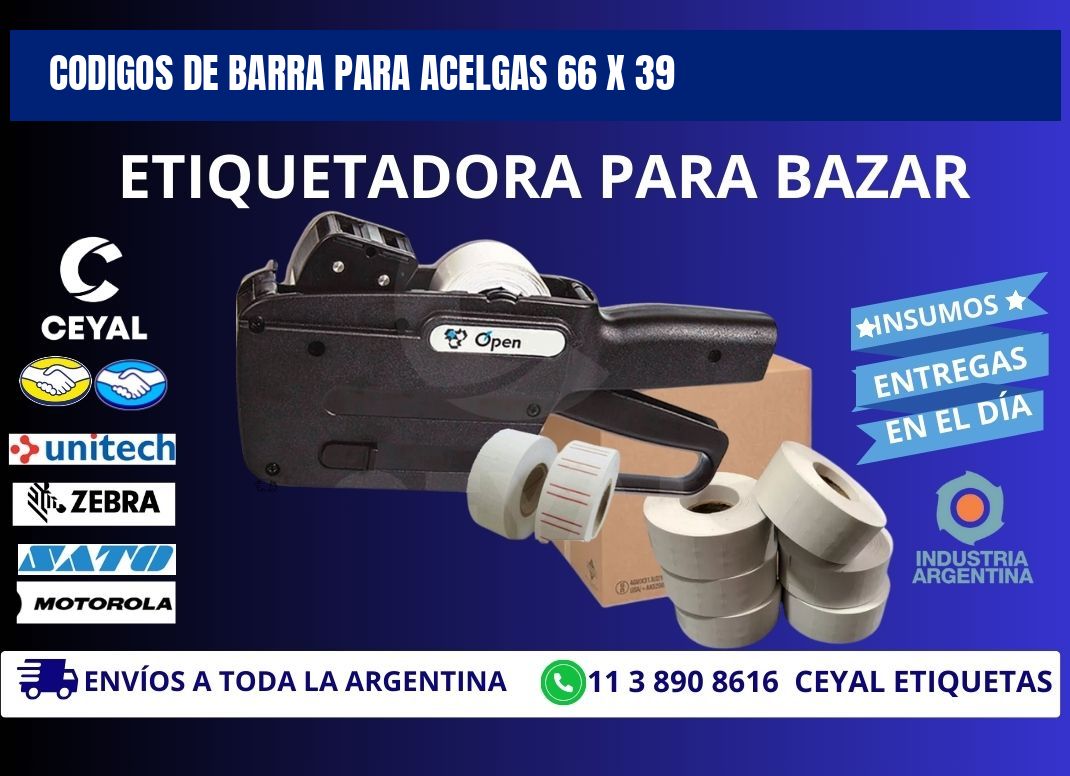 CODIGOS DE BARRA PARA ACELGAS 66 x 39