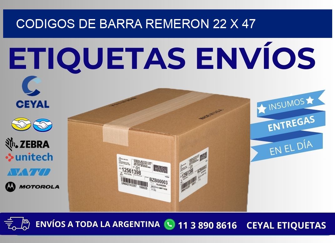 CODIGOS DE BARRA REMERON 22 x 47
