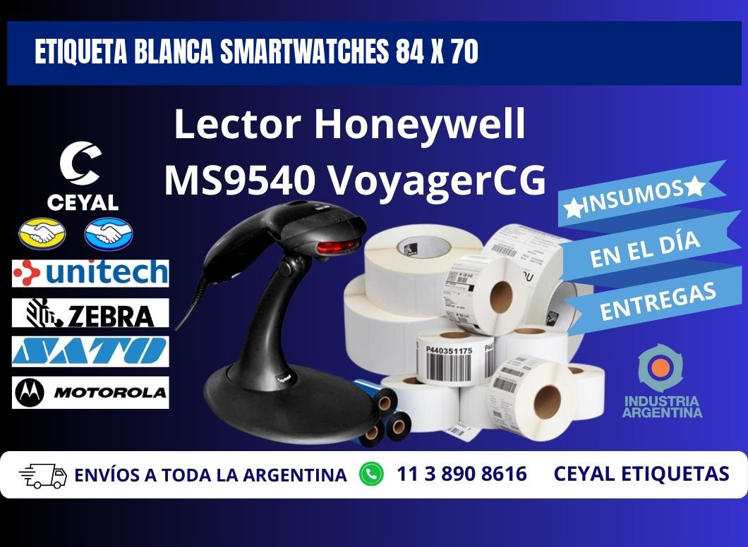 ETIQUETA BLANCA SMARTWATCHES 84 x 70