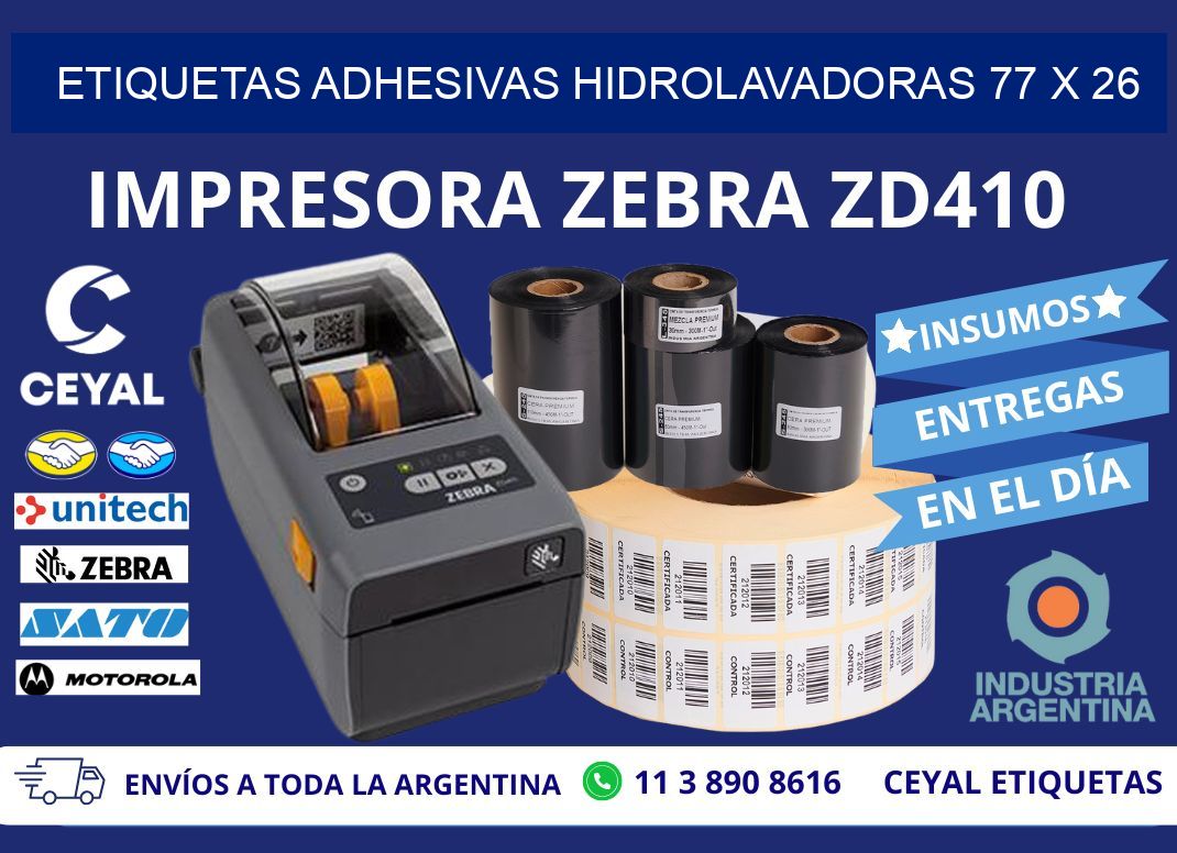 ETIQUETAS ADHESIVAS HIDROLAVADORAS 77 x 26