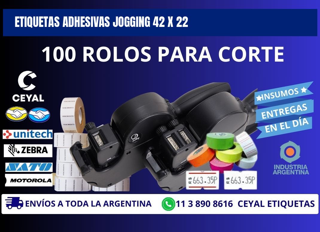 ETIQUETAS ADHESIVAS JOGGING 42 x 22