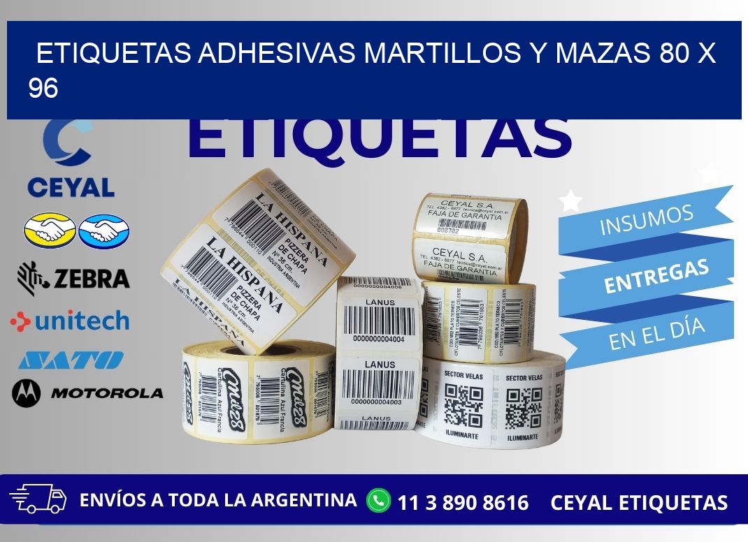 ETIQUETAS ADHESIVAS MARTILLOS Y MAZAS 80 x 96