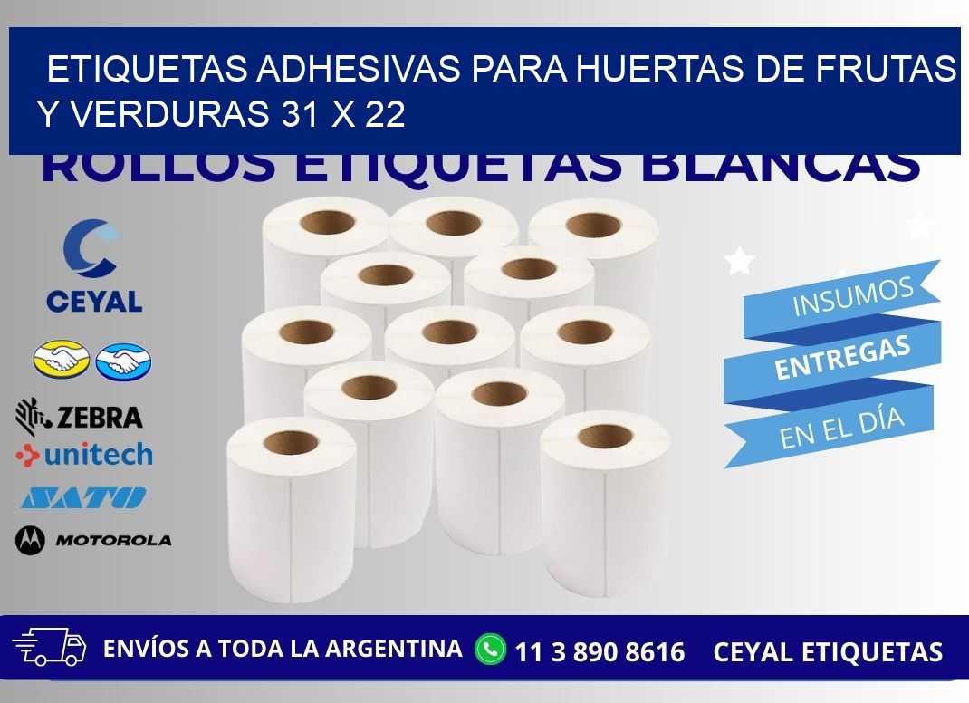 ETIQUETAS ADHESIVAS PARA HUERTAS DE FRUTAS Y VERDURAS 31 x 22