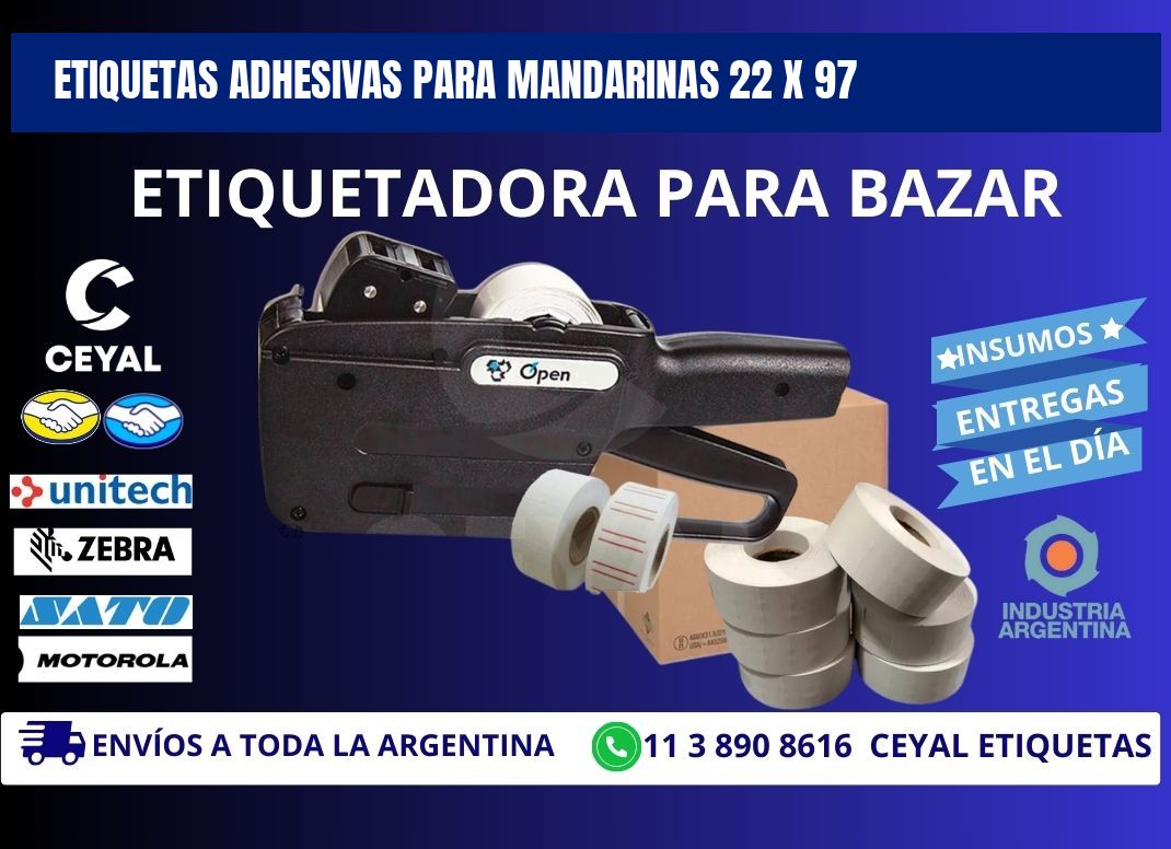 ETIQUETAS ADHESIVAS PARA MANDARINAS 22 x 97