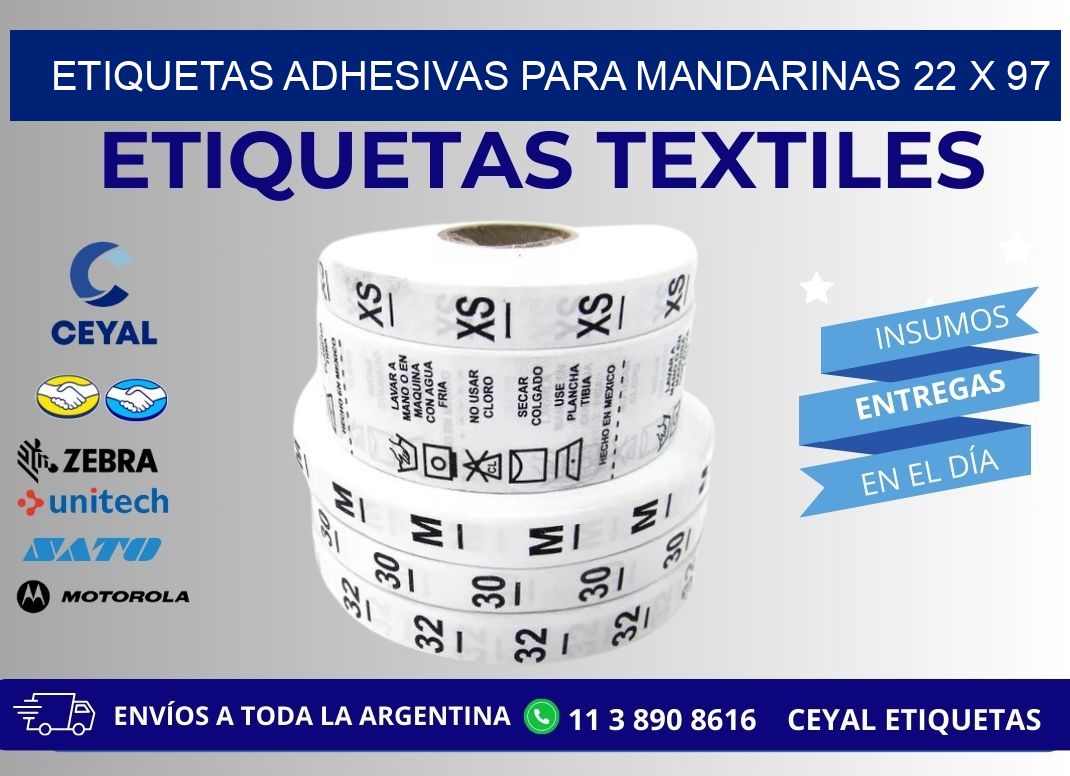 ETIQUETAS ADHESIVAS PARA MANDARINAS 22 x 97