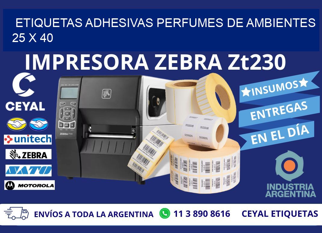 ETIQUETAS ADHESIVAS PERFUMES DE AMBIENTES 25 x 40