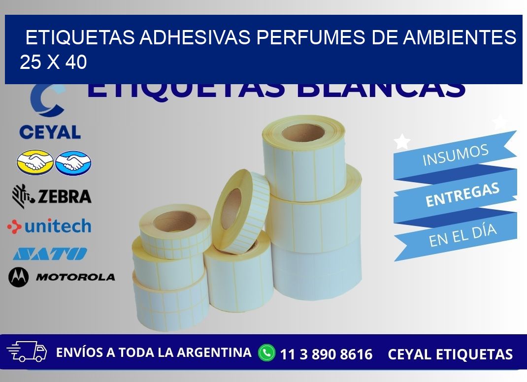 ETIQUETAS ADHESIVAS PERFUMES DE AMBIENTES 25 x 40