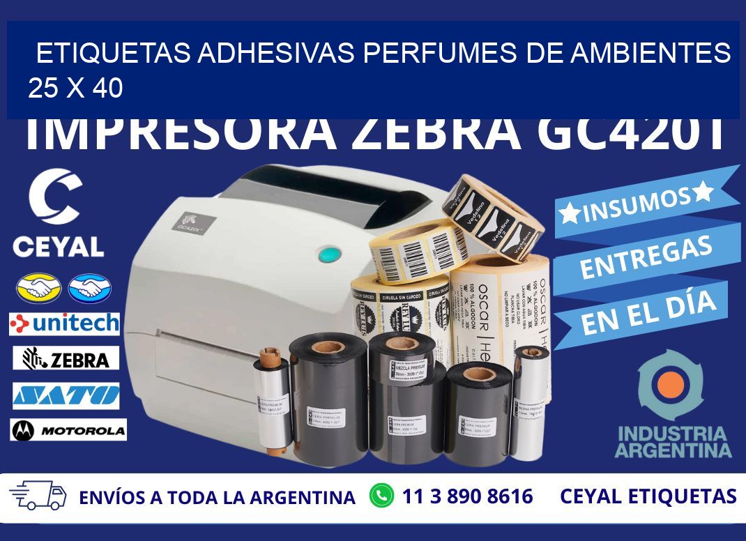ETIQUETAS ADHESIVAS PERFUMES DE AMBIENTES 25 x 40