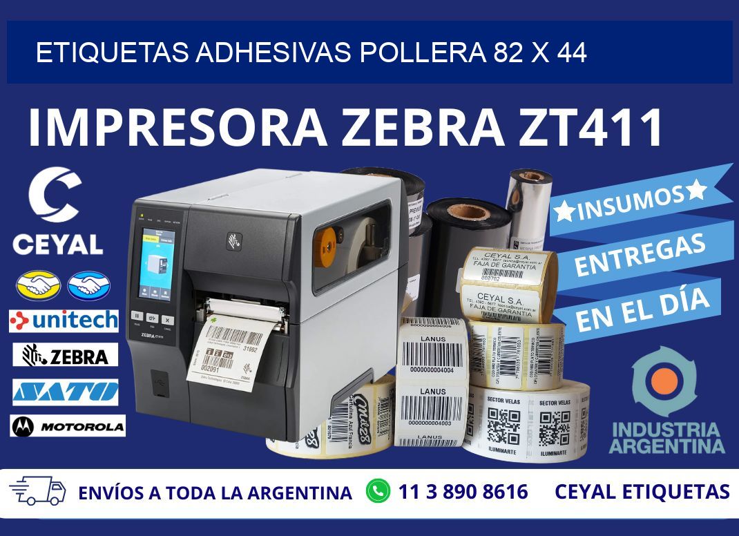 ETIQUETAS ADHESIVAS POLLERA 82 x 44