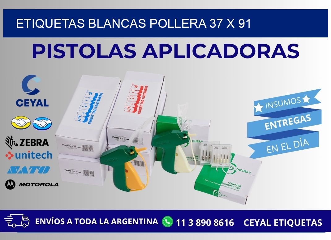 ETIQUETAS BLANCAS POLLERA 37 x 91