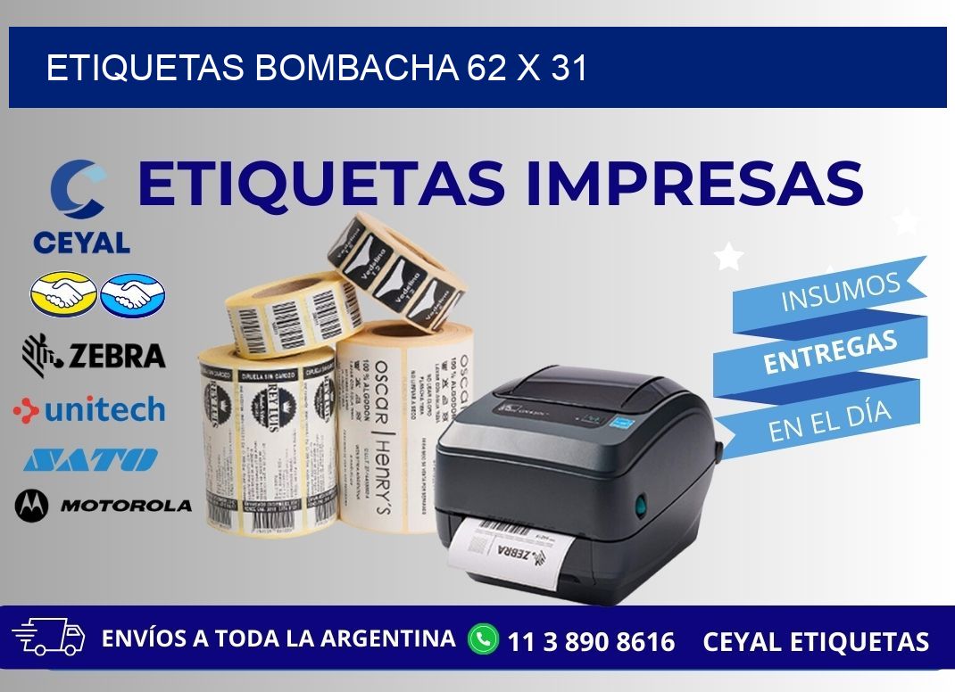ETIQUETAS BOMBACHA 62 x 31