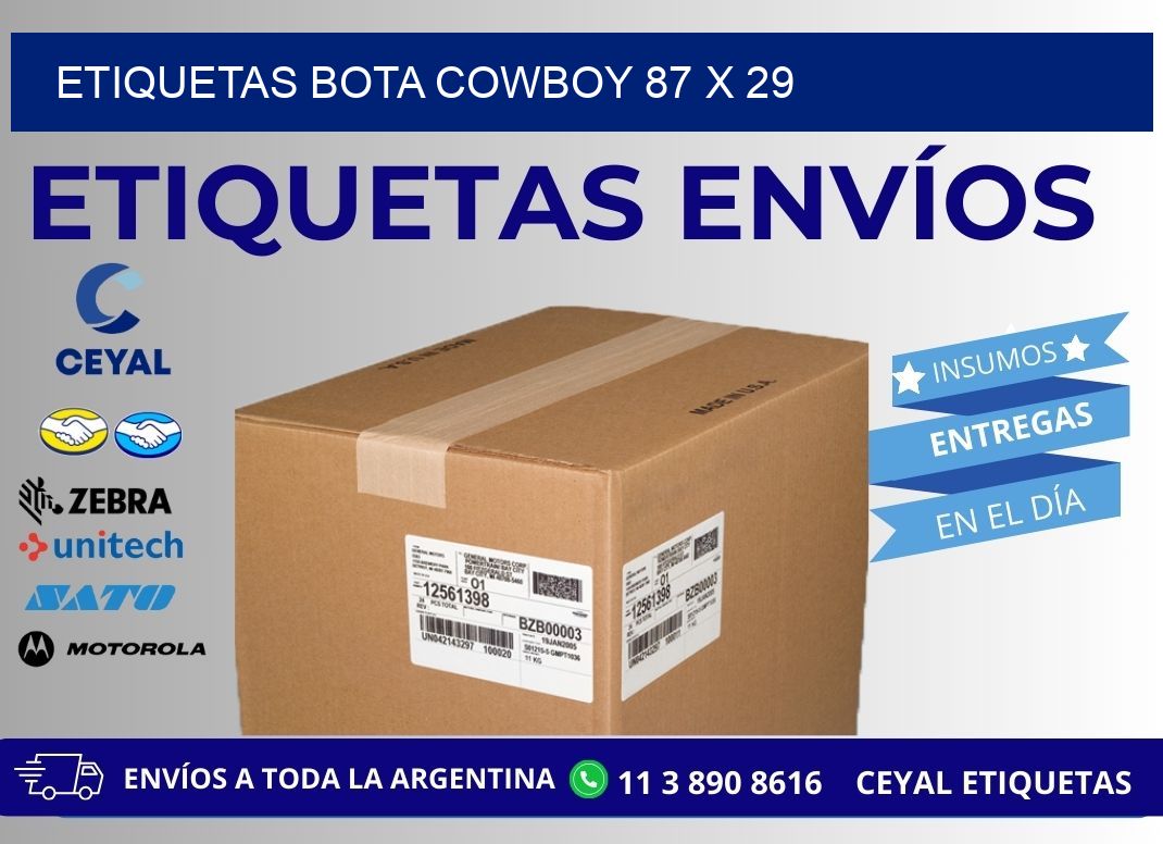 ETIQUETAS BOTA COWBOY 87 x 29