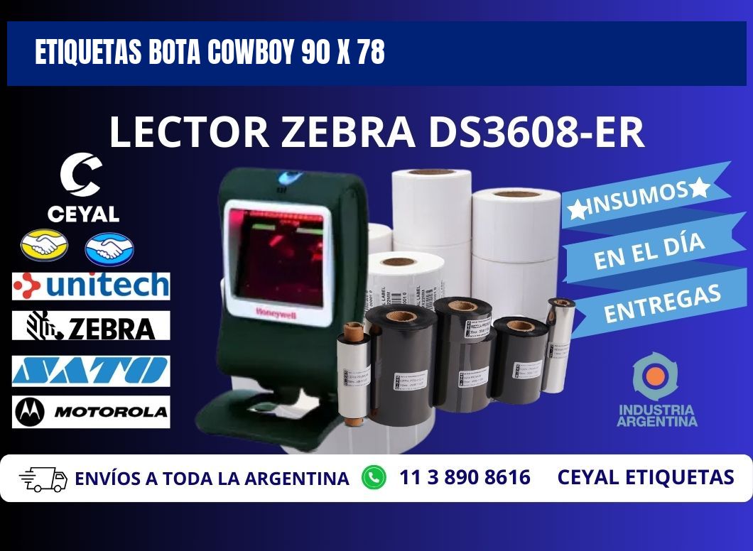 ETIQUETAS BOTA COWBOY 90 x 78