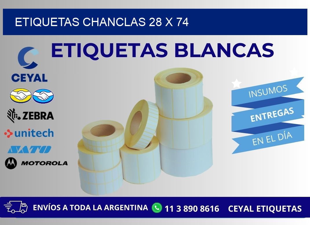 ETIQUETAS CHANCLAS 28 x 74