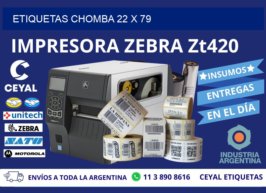 ETIQUETAS CHOMBA 22 x 79