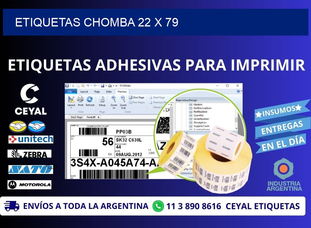 ETIQUETAS CHOMBA 22 x 79