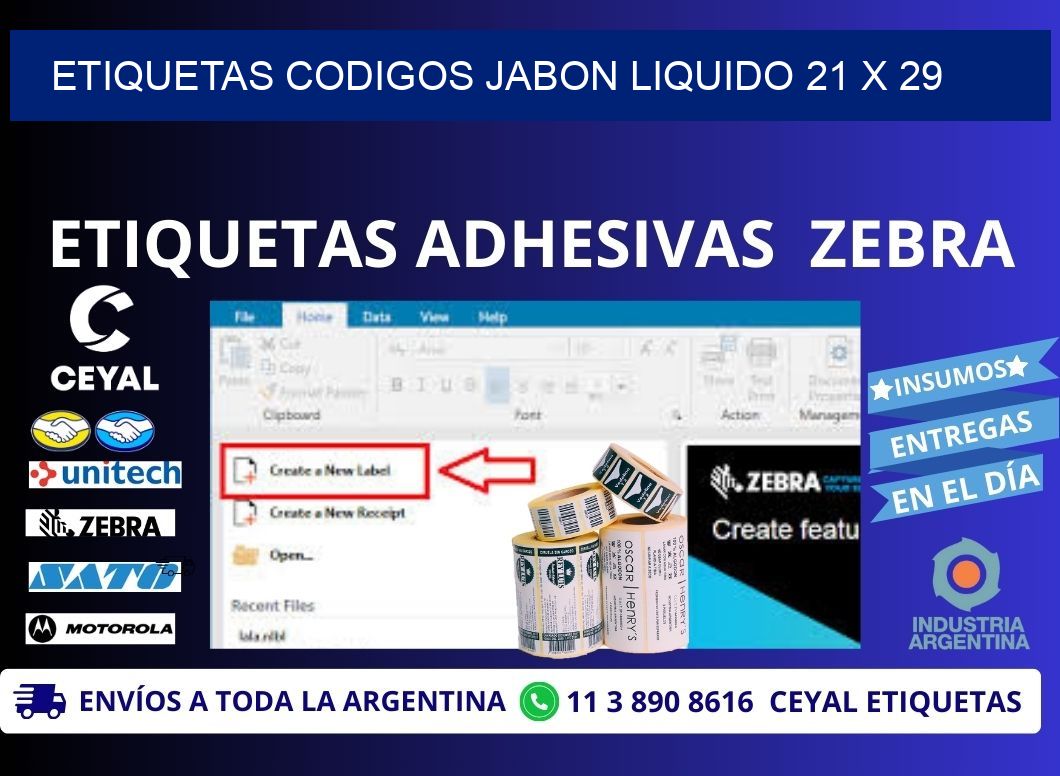 ETIQUETAS CODIGOS JABON LIQUIDO 21 x 29