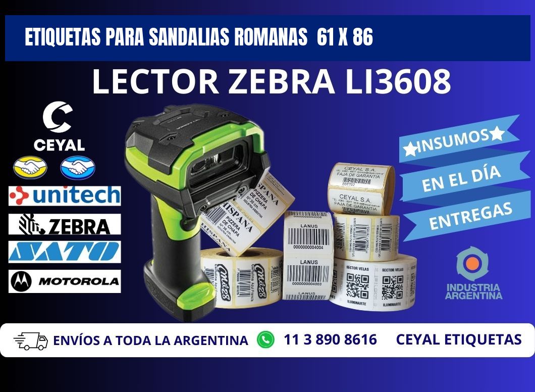 ETIQUETAS PARA SANDALIAS ROMANAS 61 x 86