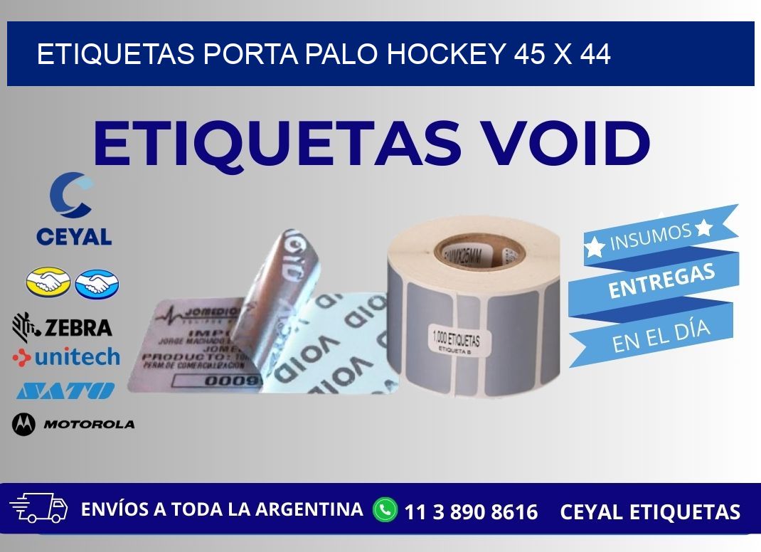 ETIQUETAS PORTA PALO HOCKEY 45 x 44