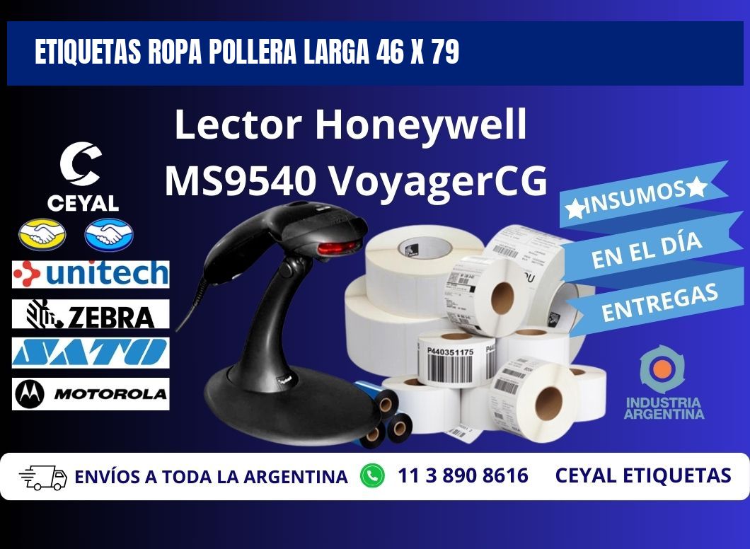 ETIQUETAS ROPA POLLERA LARGA 46 x 79