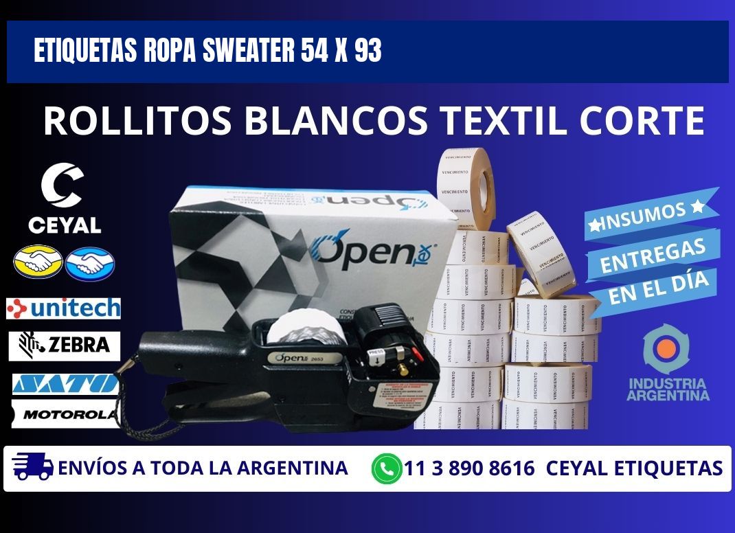 ETIQUETAS ROPA SWEATER 54 x 93