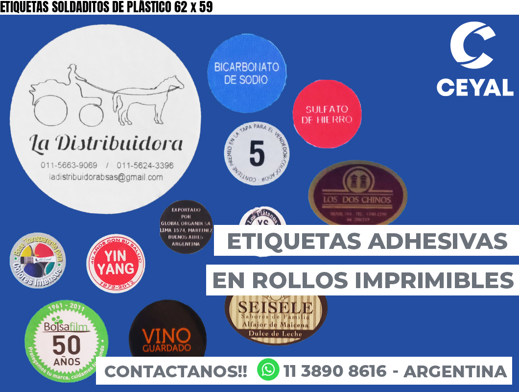 ETIQUETAS SOLDADITOS DE PLÁSTICO 62 x 59